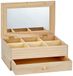 Artemio sieradendoos met 6 vakken, van hout, met spiegel en lade, beige