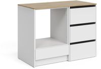 Vicco Ovenkast Viktor, Wit/Artisanaal eiken, 116.8 cm met 4 praktische lades