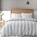 TRANKIELO® Housse de couette réversible double - Gris argenté