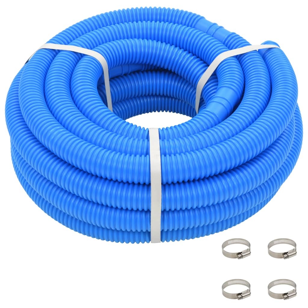 vidaXL Zwembadslang met klemmen 38 mm 12 m blauw