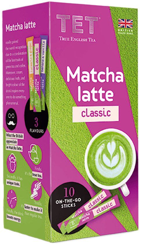 True English Tea Oplosthee Matcha Latte Classic, 10 st.
