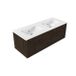 Saniclass Holz Frame Badkamermeubelset - 120x45x42cm - Vygo keramische wastafel wit - 2 wasbakken - zonder kraangaten - 1 lade - mat eiken charcoal (hout) SW1420773/SW773928