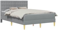vidaXL Bedframe met matras met hoofdeinde Lichtgrijs 120 x 190 cm Stof