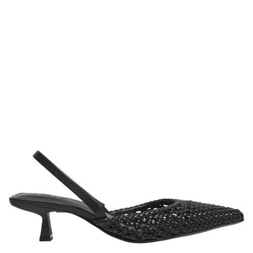 ONLY Onlcoco-10 Woven Slingback imitatieleren leren slingback pumps kitten heel zwart