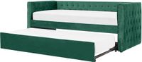 Beliani GASSIN - Tweepersoonsbed - Groen - Fluweel
