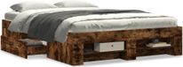 Maison Exclusive - Cadre de lit sans matelas chêne fumé 140x190 cm bois d'ingénierie