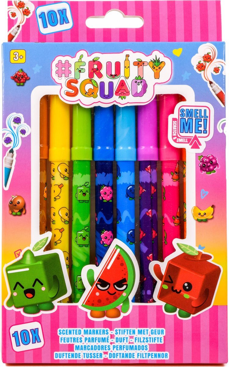 Jouet-Plus Stiften supertip met geur Fruity Squad: 10-pack