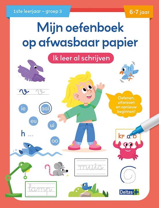 Deltas Mijn oefenboek op afwasbaar papier Ik leer al schrijven 6-7 jaar