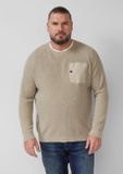 s.Oliver Heren Katoenen Trui met Borstzak - Lichtbeige - XXL