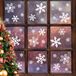 LUDILO - 135 stuks kerstraamstickers, sneeuwvlokstickers, kerstraamdecoratie, kerstdecoratie, Thanksgiving, feestdecoraties (5 vellen)