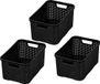 Merkloos BranQ Opbergmand Rotan Design 3 Stuks - Maat S - Zwart