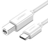 Ugreen US241 USB-kabel USB 2.0 1,5 m USB C naar USB B Wit