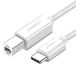 Ugreen US241 USB-kabel USB 2.0 1,5 m USB C naar USB B Wit