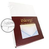 iSleep Molton Hoeslaken - 100% Katoen - Eenpersoons - 90x200 cm - Wit
