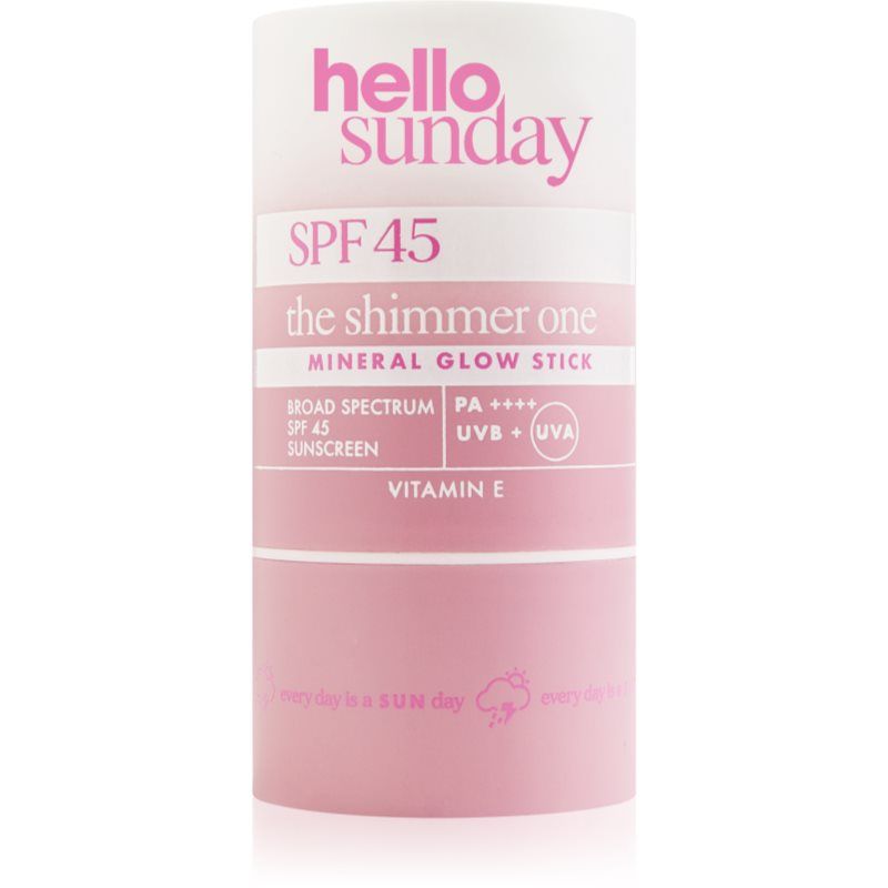 Hello Sunday The Shimmer One | Mineral Glow Stick SPF 45 met hyaluronzuur | Hydraterende en reisvriendelijke zonnebrandcrème met zonovergoten afwerking