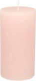 Merkloos / Sans marque Stompkaars/cilinderkaars - licht roze - 7 x 13 cm - rustiek model