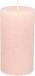 Merkloos / Sans marque Stompkaars/cilinderkaars - licht roze - 7 x 13 cm - rustiek model
