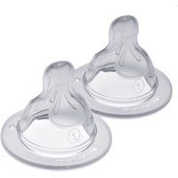 MAM Teats Size 1, Suitable for Newborns, Slow Flow SkinSoft Silicone Teats for Baby Bottles, Fits all MAM Bottles, Baby Feeding Essentials, Pack of 2