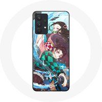 Maniacase Etui voor Samsung Galaxy A13 4G / A13 4G Lite Tanjiro en Nezuko Demon Slayer Kimetsu no Yaiba Anime