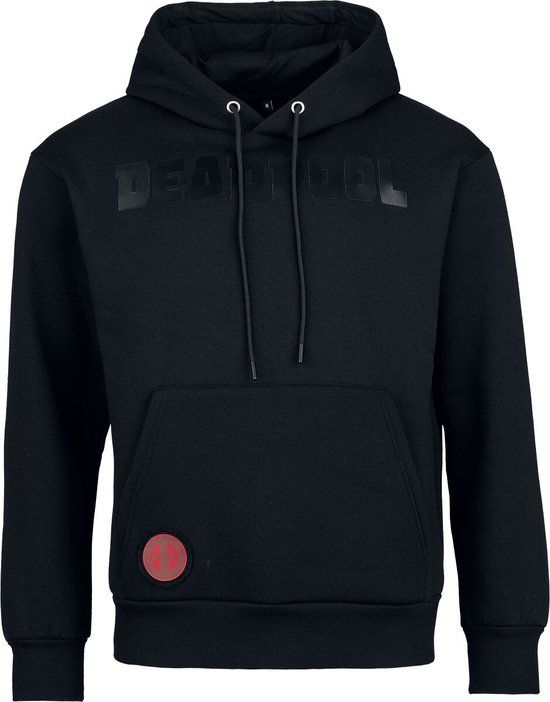 Deadpool Heat Logo - Black On Black Heren Trui met capuchon - zwart - L