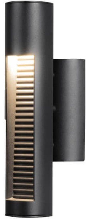 Konstsmide Udine wandlamp tube 33 cm matzwart