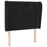VidaXL Hoofdbord met randen 93x23x118/128 cm fluweel zwart