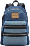 MARC JACOBS Large Backpack Blue Cotton Striped 31x13x42 cm