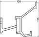 Hermeta Wandgarderobe Alu.F1 ma silber 3 Hut-/Mantelhaken L.410mm