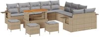 vidaXL Banc de jardin 14 pièces Beige Polywood