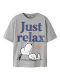 NAME IT Shirt 'Snoopy' navy / grijs gemêleerd / zwart / wit