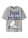 NAME IT Shirt 'Snoopy' navy / grijs gemêleerd / zwart / wit