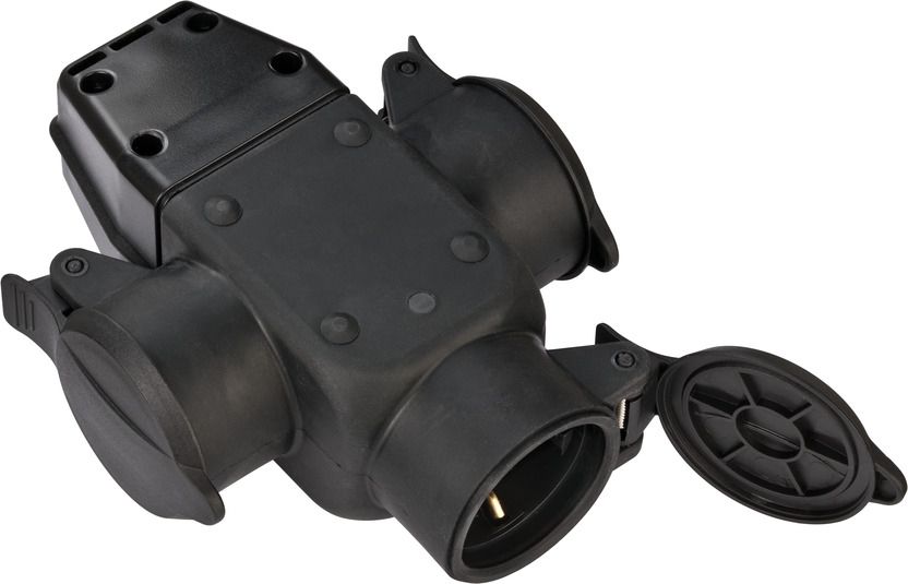 Brennenstuhl 1082120 Stopcontactkoppelingen Zwart Rubber IP44