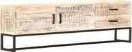 vidaXL Meuble TV 140x30x45 cm bois d'acacia massif blanc