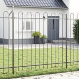 vidaXL Clôture de jardin BOXTEL, 5 pièces, 8,5 x 1,5 m, acier thermolaqué, Gris