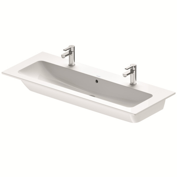 Duravit ME by Starck meubelwastafel 2 kraangaten met overloop 123x49cm wit 2361120024