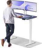 Desktronic HomePro Zit-sta Bureau Elektrisch In Hoogte Verstelbaar, 120x60 cm Wit/Blauw