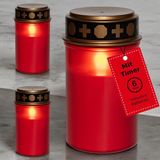 Novaliv LED grafverlichting met batterij en timer 6/18 rouge 3x kaarsen