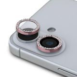 Protection d'objectif d'appareil photo pour iPhone 16/16 Plus Fixed Glitter - Rose