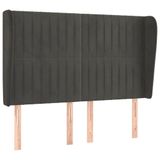 VidaXL Hoofdeind & Voeteind Donkergrijs Polyester/Hout 1470 mm x 230 mm x 1180 mm