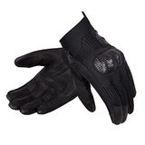 REBELHORN Gap III Leren motorhandschoenen voor mannen, geitenleer, enkelbeschermers, ventilatie met 3D-polyester mesh-inzetstukken