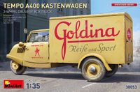 MiniArt Modelbouwpakket Militaire voertuigen - 38053 Tempo A400 Kastenwagen - 3-wheel Delivery Box Truck Plastic - 1:35 - Modelbouw