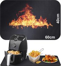 Impact Life Tapis résistant à la chaleur et ignifuge pour la protection des appareils de cuisine - Noir, 60x40 cm