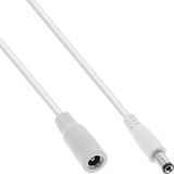 InLine DC verlengkabel | 5,5 x 2,5mm | max. 140W | AWG18 | wit | 0,50 meter