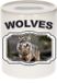 Shoppartners Bv Dierenliefhebber spaarpot wolf 9 cm jongens en meisjes - keramiek - Cadeau spaarpotten wolvenliefhebber
