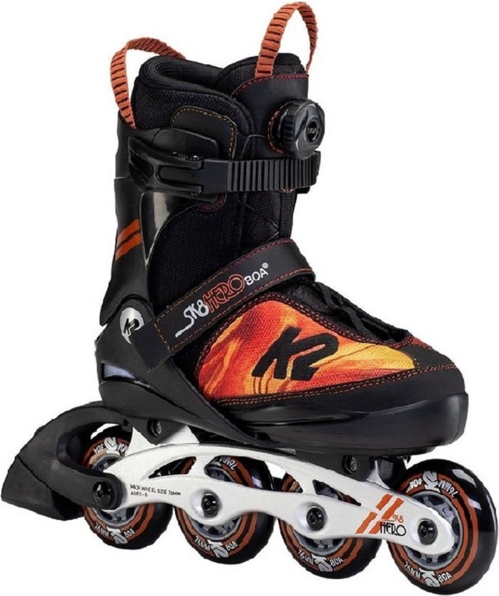 K2 SK8 Hero Boa Alu Inline Skates - Black/Orange - Size 32-37/M - 2023 Model