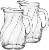 Bormioli Rocco Waterkan - 2 stuks - 1 liter - Glas - Transparant