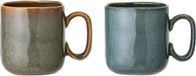 Bloomingville Mokken Aime, blauw bruin, keramiek, set van 2