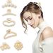 Shenzhen Haorui Industrial Technology Co., Ltd. Grande pince à cheveux en perle pour cheveux épais ou fins - Barrettes Accessoires de mode pour femmes et filles - Outils de coiffure pour mariage et fête - 6 pièces - Perle