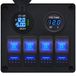ProRide Schakelpaneel 12V voor Auto/Boot - USB Lader met Voltmeter/Ampèremeter - QC3.0 - 4 Schakelaars