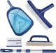 AMFUN Kit de nettoyage pour spa Accessoires, Épuisette de piscine avec manche télescopique en aluminium réglable à 3 sections de 35 pouces, brosse récurrente, brosse éponge, papier de test PH, pour le nettoyage d'étang de jardin